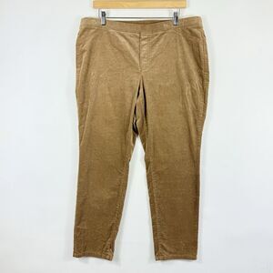 J. Jill Womens Large Petite Tan Brown Pull On Elastic Waist Fine Corduroy Pants